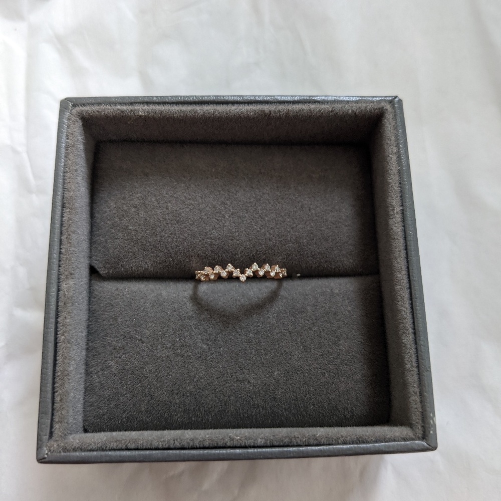 Rose Gold Diamond Wedding Band Stacking Ring